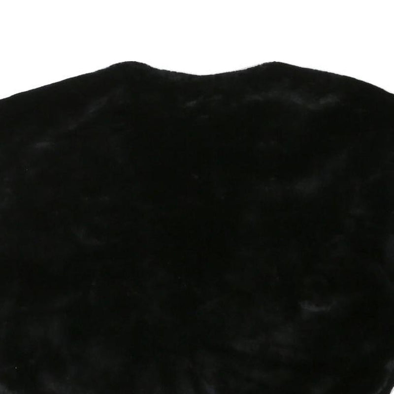 Womens Black Faux Fur Jacket S Polyester Blend Sleeveless Plain Soft Warm