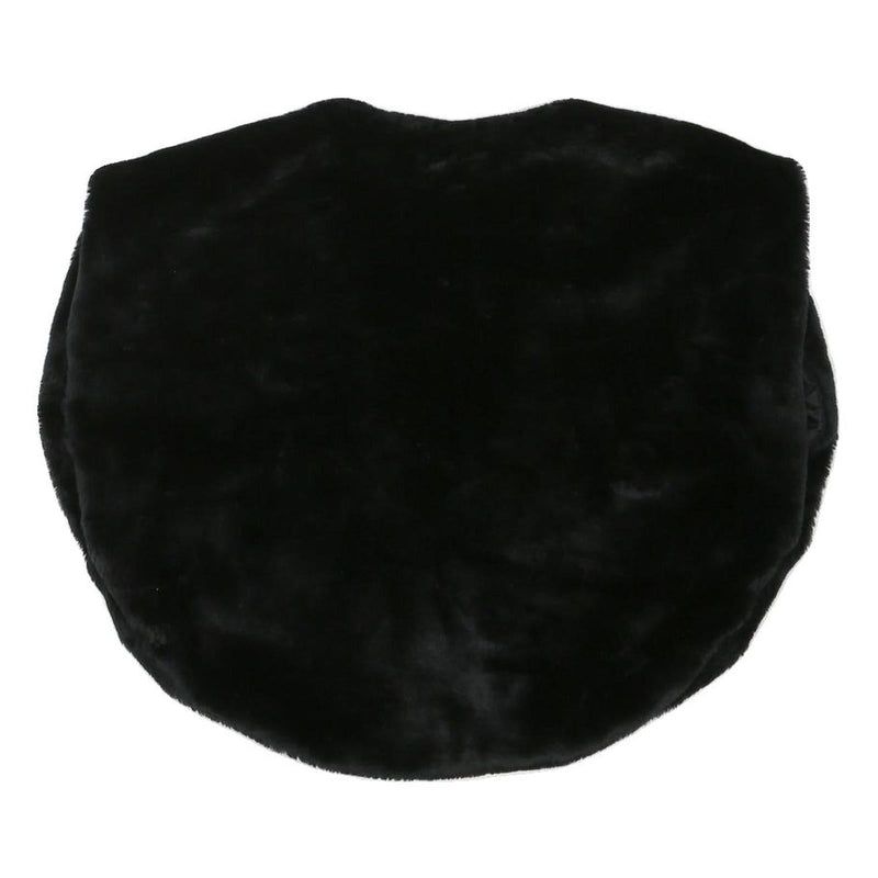 Womens Black Faux Fur Jacket S Polyester Blend Sleeveless Plain Soft Warm