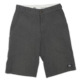 DICKIES Mens Grey Pinstripe Casual Shorts M W30 Workwear Cotton Blend