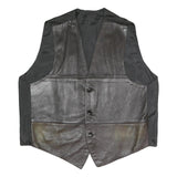 Mens Black Polyester Blend Button Jacket L Plain Button Closure Stylish