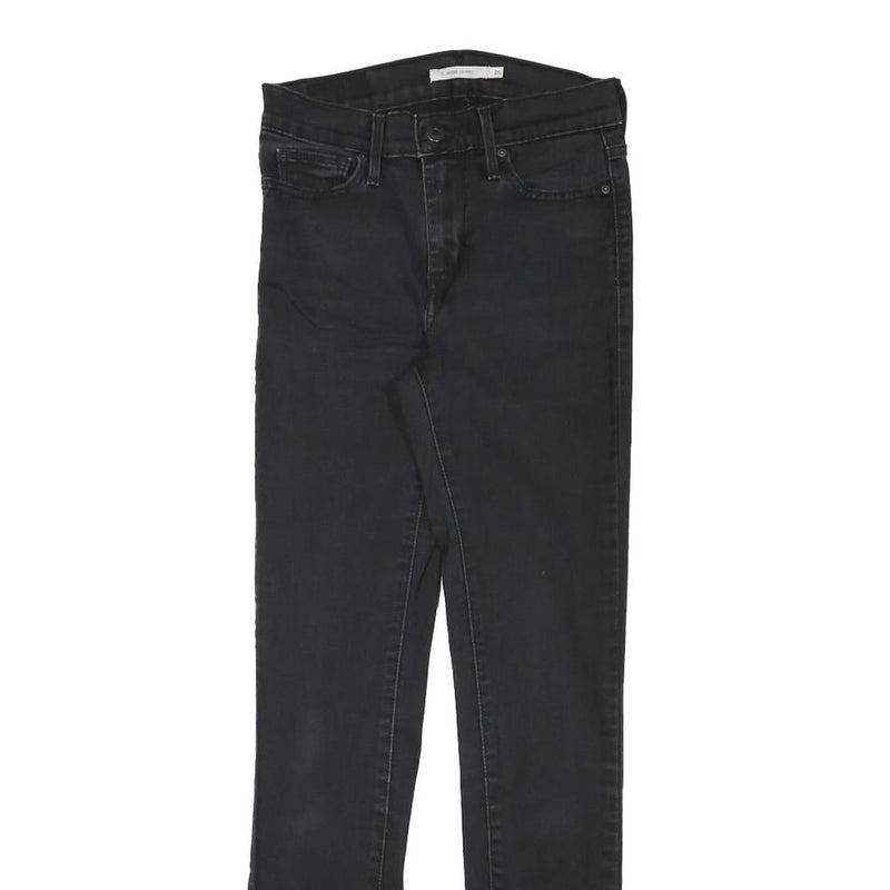 LEVI'S Womens Slim Black Denim Slim Fit Skinny Jeans W25 L28 Comfortable Stretch