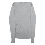 PATRIZIA PEPE Womens Grey Plain V-Neck Basic Knit S Slim Jumper Lightweight