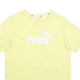 PUMA Mens Yellow Crew Neck Short Sleeve T-Shirt M Cotton Blend Logo Print