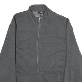 CALVIN KLEIN Mens Grey Cotton Zip Jacket XL Knit Classic Casual Comfortable