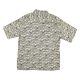 PIERRE CARDIN Mens Grey & Beige Printed Cotton Blend Shirt L Casual Summer