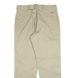 DICKIES Mens Cotton Blend Beige Regular Fit Straight Leg Trousers W36 L34