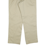 DICKIES Mens Cotton Blend Beige Regular Fit Straight Leg Trousers W36 L34
