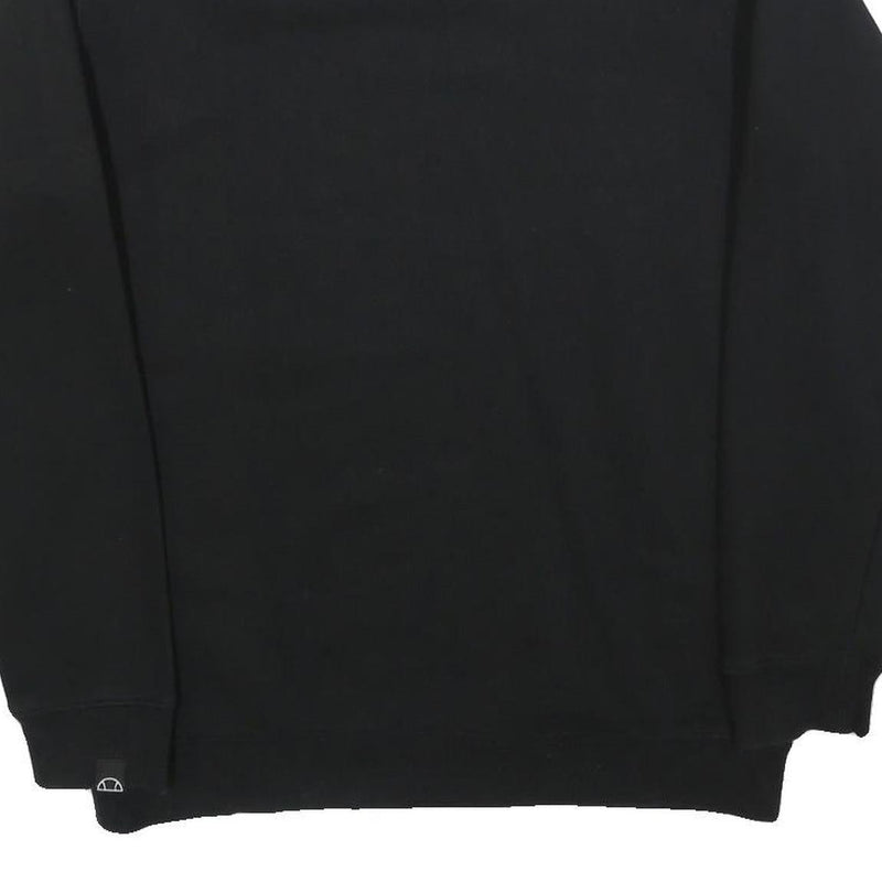 ELLESSE Mens Black Sweatshirt Crew Neck M Logo Print Casual Pullover