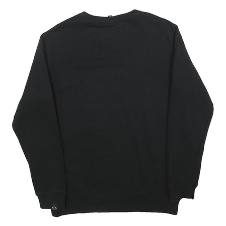 ELLESSE Mens Black Sweatshirt Crew Neck M Logo Print Casual Pullover