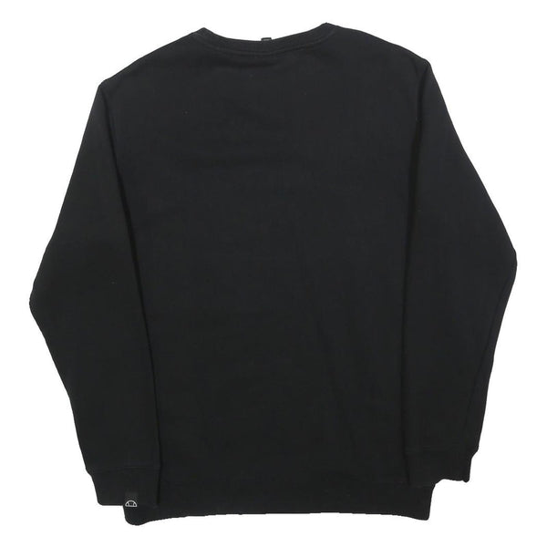 ELLESSE Mens Black Sweatshirt Crew Neck M Logo Print Casual Pullover