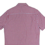 MARKS&SPENCERS Mens Red & Blue Check Shirt S Button Down Collar Short Sleeve