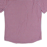 MARKS&SPENCERS Mens Red & Blue Check Shirt S Button Down Collar Short Sleeve