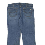 CARHARTT Mens Jeans Blue Regular Straight Denim W36 L32 Workwear Zip Closure