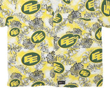 IFZON Mens Yellow & Green Pattern Short Sleeve Shirt XL Cotton Blend Casual