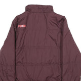PUMA Womens Maroon Burgundy Jacket M Woven Zip Sportswear Logo