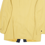 KASPER Womens Yellow & Navy Button Jacket UK 14 Cotton Blend Plain Elegant