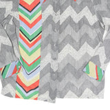 LANE BRYANT Womens Grey & Multi Chevron Print Long Sleeve Collared Shirt L