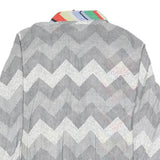 LANE BRYANT Womens Grey & Multi Chevron Print Long Sleeve Collared Shirt L