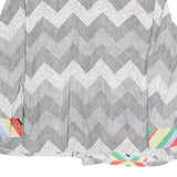 LANE BRYANT Womens Grey & Multi Chevron Print Long Sleeve Collared Shirt L