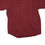 WRANGLER Mens Red Short Sleeve Cotton Blend Shirt L Casual Button Pocket