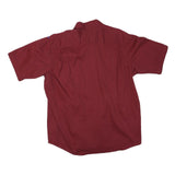 WRANGLER Mens Red Short Sleeve Cotton Blend Shirt L Casual Button Pocket