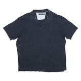NAUTICA Mens Navy Blue Short Sleeve Plain Polo Shirt L Cotton Casual