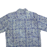 JAVA LAVA Mens Blue Patterned Shirt L Cotton Short Sleeve Casual Stylish