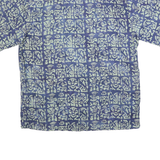 JAVA LAVA Mens Blue Patterned Shirt L Cotton Short Sleeve Casual Stylish