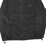 FILA Mens Black Zip Jacket L Polyester Blend Plain Casual Sporty Warm
