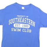GILDAN Mens Blue Property Of Southeastern Swim Club Graphic T-Shirt S Short
