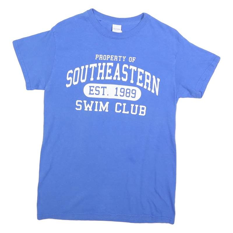 GILDAN Mens Blue Property Of Southeastern Swim Club Graphic T-Shirt S Short