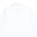 HATHAWAY Mens White Cotton Blend Shirt L Classic Fit Button Collar Long Sleeve