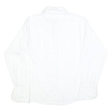 HATHAWAY Mens White Cotton Blend Shirt L Classic Fit Button Collar Long Sleeve