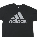 ADIDAS Mens Black Graphic Logo T-Shirt L Short Sleeve Crew Neck Cotton Blend