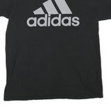 ADIDAS Mens Black Graphic Logo T-Shirt L Short Sleeve Crew Neck Cotton Blend