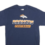 NFL Mens Blue Broncos Football Graphic T-Shirt M Short Sleeve Crew Neck