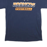 NFL Mens Blue Broncos Football Graphic T-Shirt M Short Sleeve Crew Neck