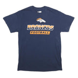 NFL Mens Blue Broncos Football Graphic T-Shirt M Short Sleeve Crew Neck