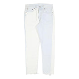 LEVI'S 501S Womens Jeans Blue & White Slim Skinny Denim Rinse W27 L27 Raw Hem