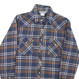 PACICO Mens Blue & Brown Check Shirt M Cotton Casual Long Sleeve Buttons