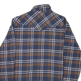 PACICO Mens Blue & Brown Check Shirt M Cotton Casual Long Sleeve Buttons