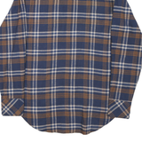 PACICO Mens Blue & Brown Check Shirt M Cotton Casual Long Sleeve Buttons