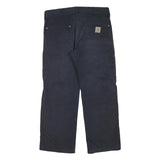 CARHARTT Mens Cotton Blend Navy Blue Regular Straight Trousers W36 L28 Workwear