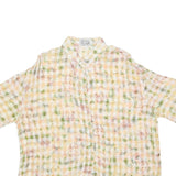 KOBY Womens Yellow & Green Printed Shirt Short Sleeve Collared L Lightweight