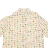 KOBY Womens Yellow & Green Printed Shirt Short Sleeve Collared L Lightweight
