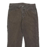 CARHARTT Mens Cotton Brown Regular Straight Trousers W33 L29 Zip Closure Casual