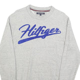 TOMMY HILFIGER Mens Grey Sweatshirt Crew Neck M Cotton Blend Pullover Casual