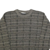 GEOFFEREY BEENE Mens Grey Patterned Jumper Crew Neck Basic Knit L Acrylic