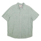 WOOLRICH Mens Green Short Sleeve Cotton Blend Shirt L Casual Classic Fit