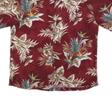 ISLAND SHORES Mens Red Tropical Print Rayon Shirt XL Summer Beach Holiday
